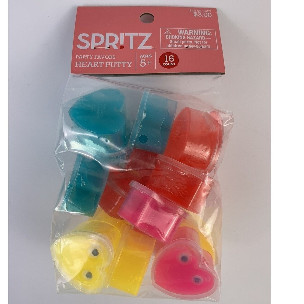 Spritz Heart Putty Party Favors Lot of‎ 2 Packs 16 Count Each Kids Goody Bag Toy